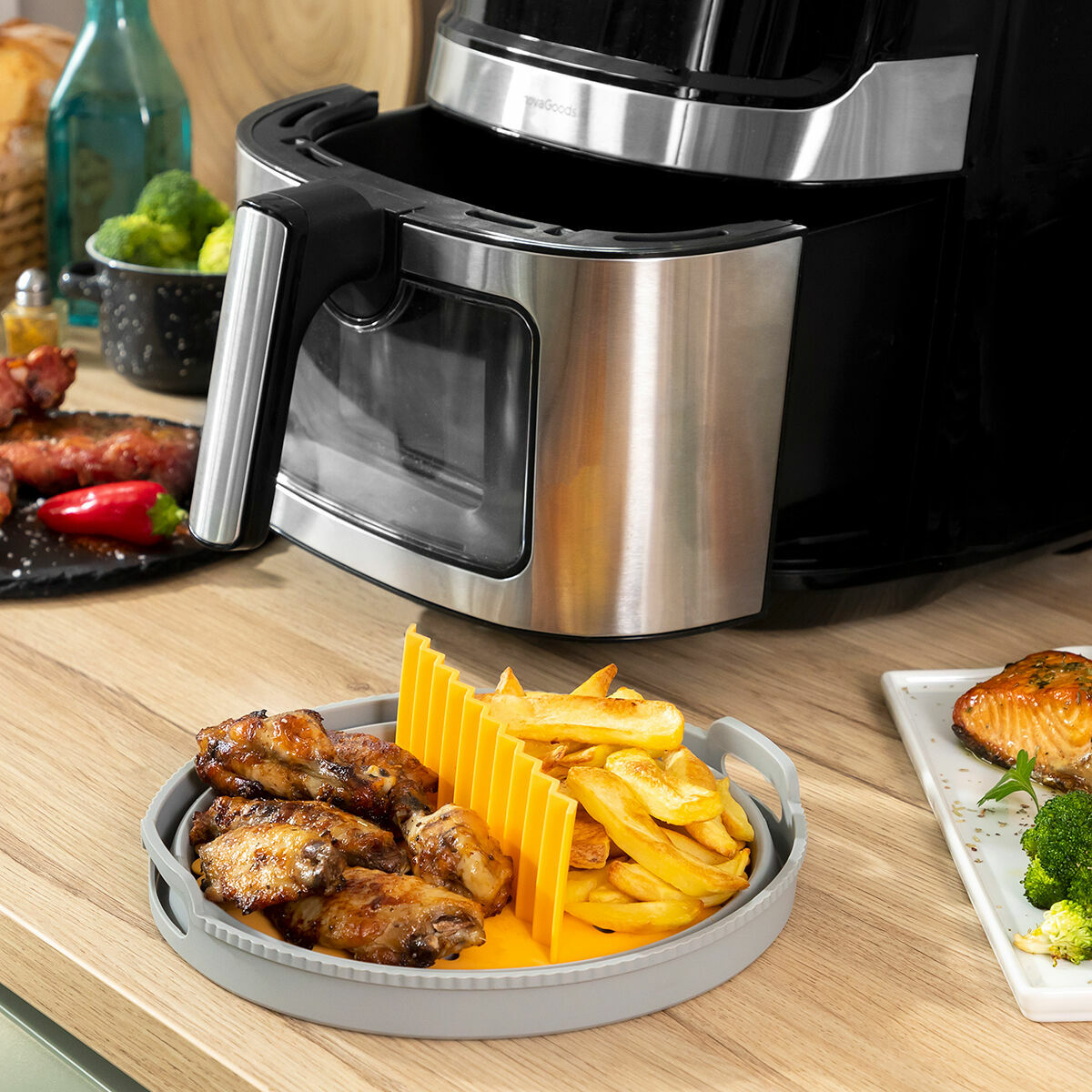 InnovaGoods Klappbar Silicone Basket für Heißluftfritteuse Fliynner – Produktansicht 1