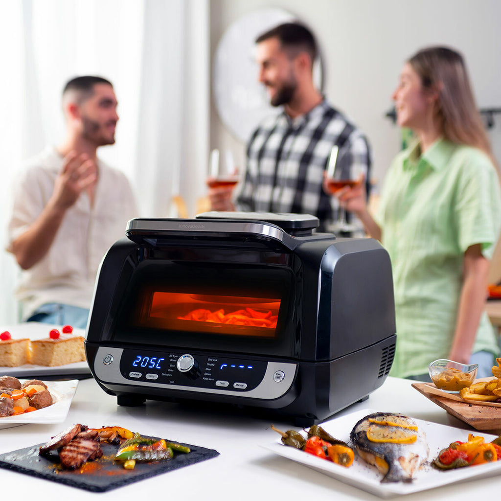 InnovaGoods Heißluftfritteuse mit Grill, Zubehör & Recipe Book Fryinn 12-in-1 6000 Schwarz – Produktansicht 3