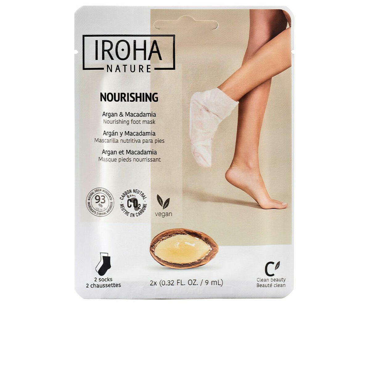 Iroha Fuß Maske Argan Macadamia Socken Macadamia nut Argan – Produktansicht 1