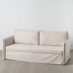 Sofa Beige Polyester Linen – Produktansicht 2