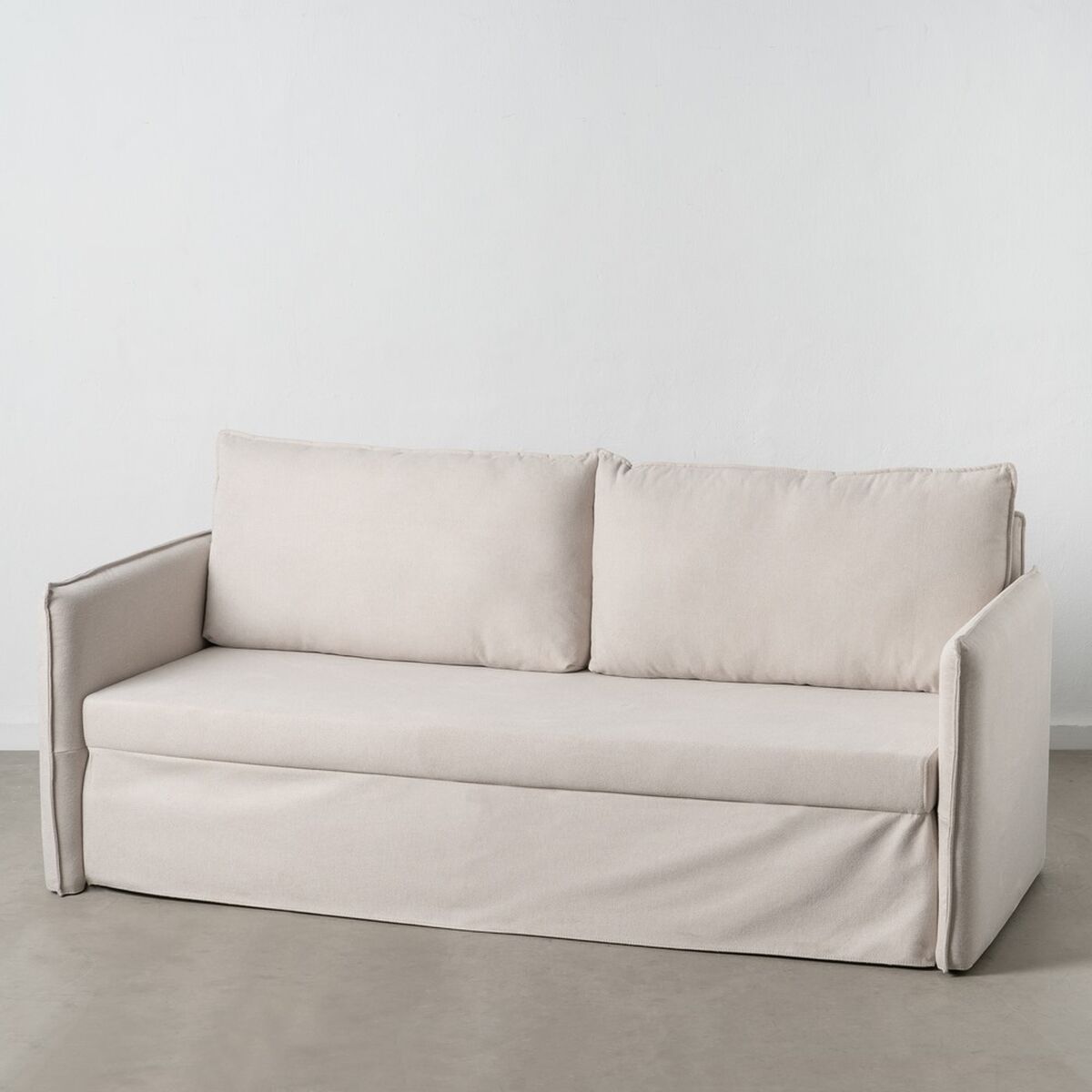 Sofa Beige Polyester Linen – Produktansicht 2
