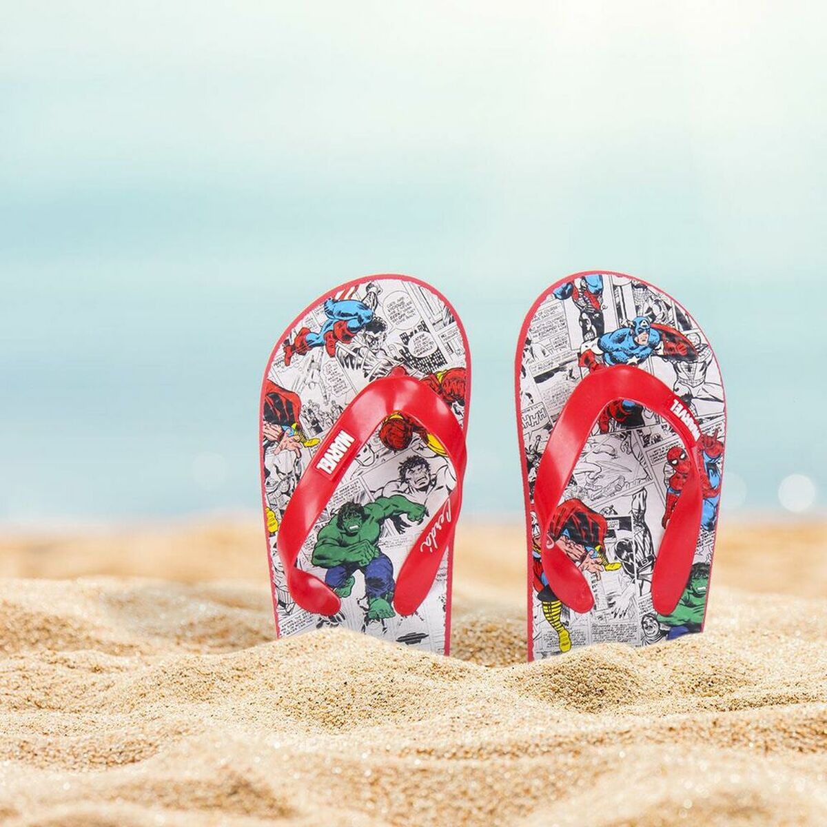 Marvel Flip Flops für Kinder Rot Grau – Produktansicht 5
