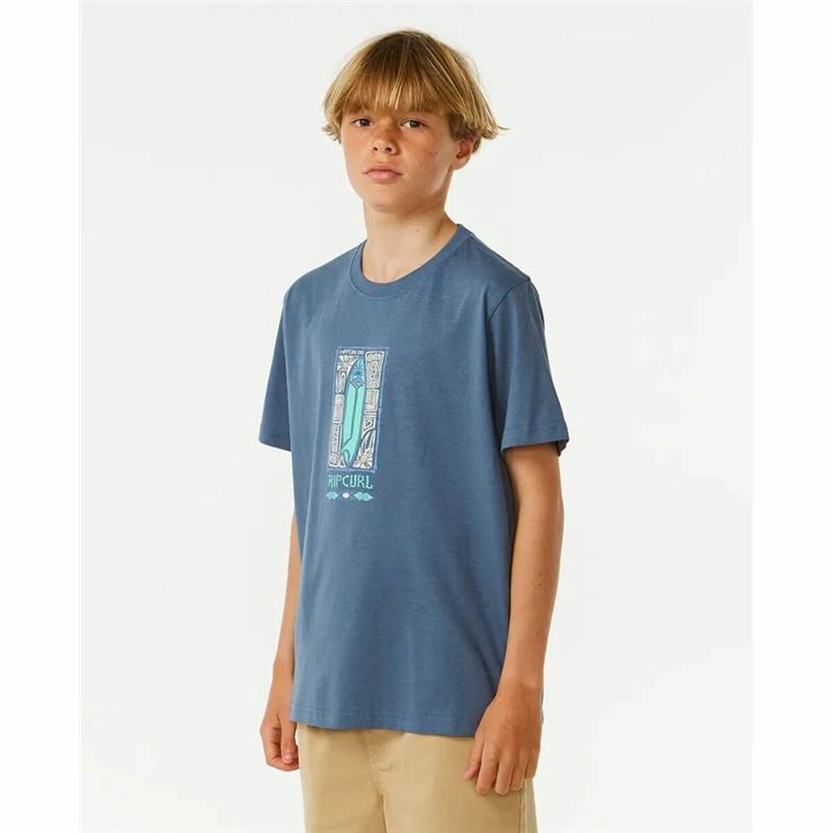 Rip Curl Kinder-Kurzarm-T-Shirt Lost Island Blau – 14 Years