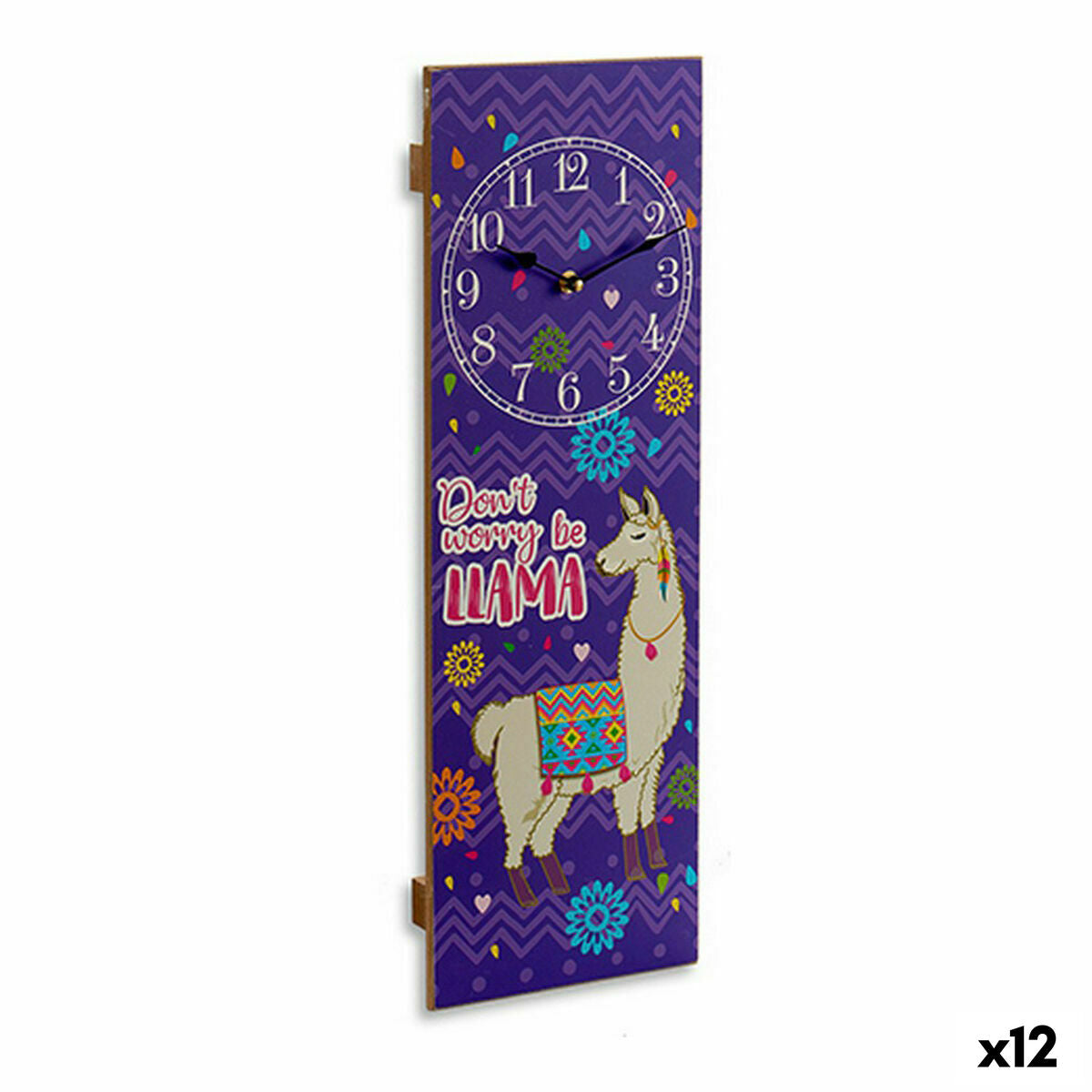 Gift Decor Wanduhr Llama – Lila – Produktansicht 1