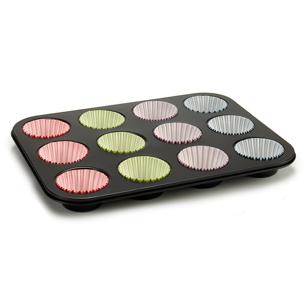 Kinvara Muffin Tablett Blau Schwarz Rot Grün Lila Mehrfarbig Baking Tablett – Produktansicht 2