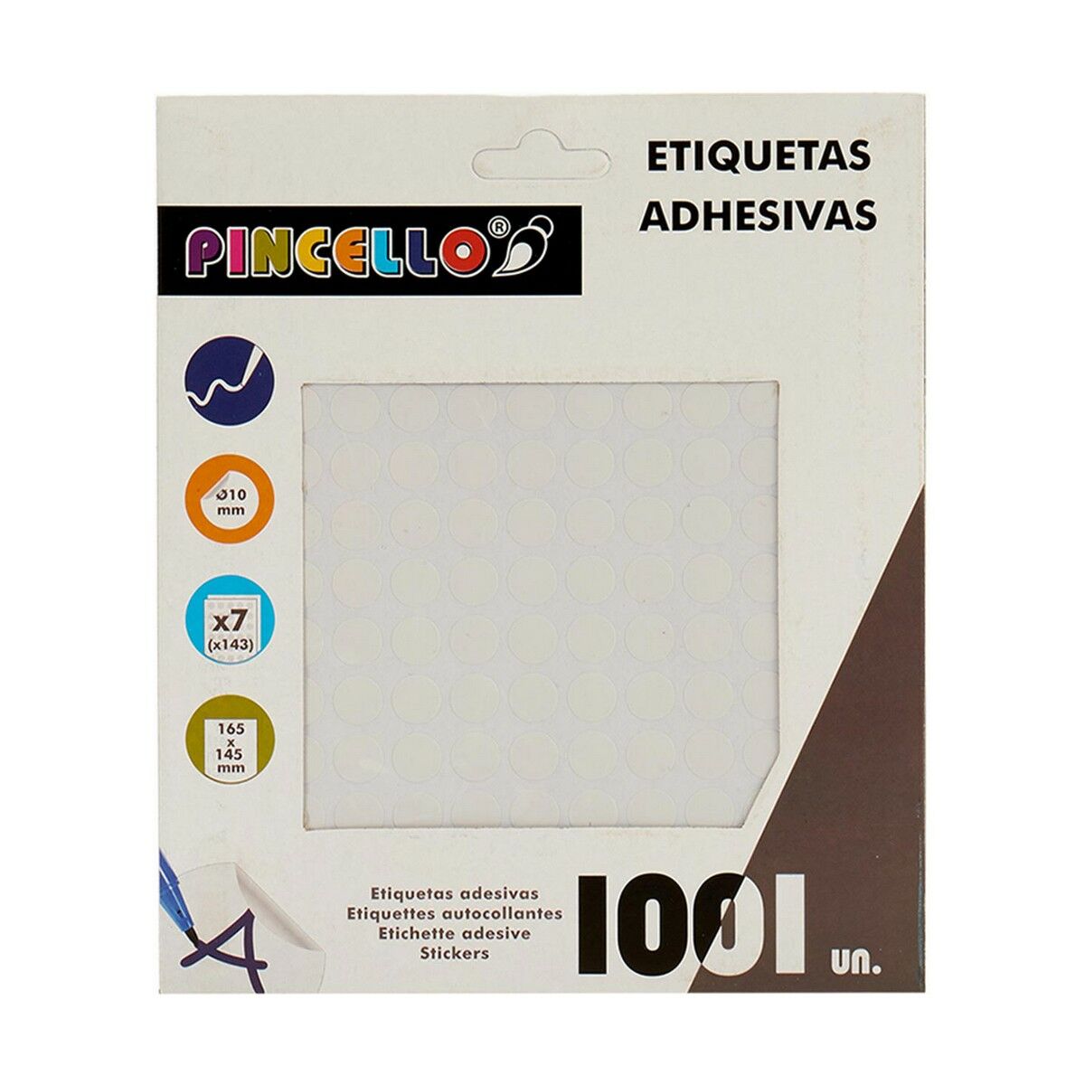 Pincello Klebeetiketten Weiß Ø 10 mm – Produktansicht 2