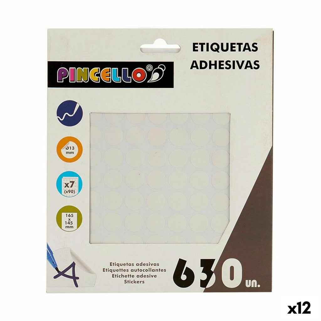Pincello Klebeetiketten Weiß Ø 13 mm – Produktansicht 1