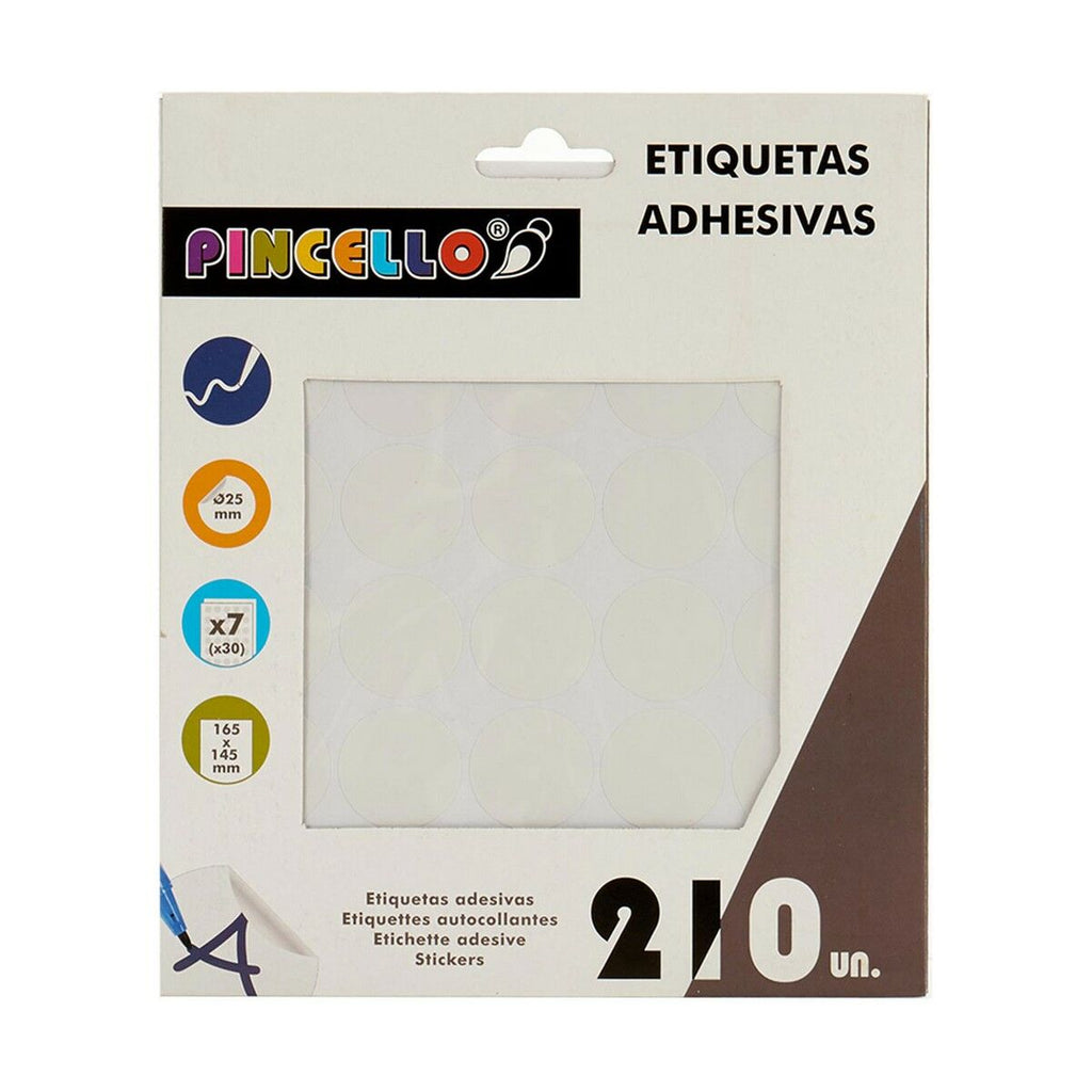 Pincello Klebeetiketten Weiß Ø 25 mm – Produktansicht 2