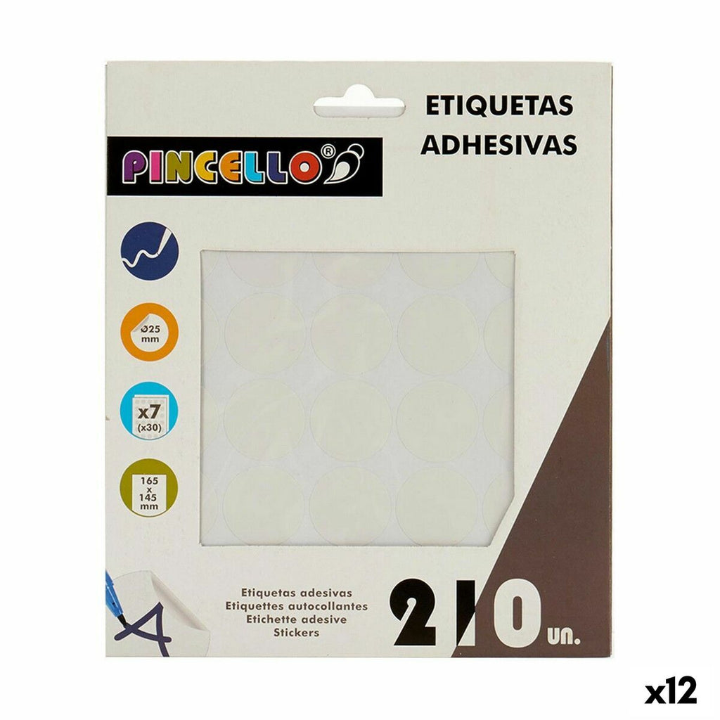 Pincello Klebeetiketten Weiß Ø 25 mm – Produktansicht 1