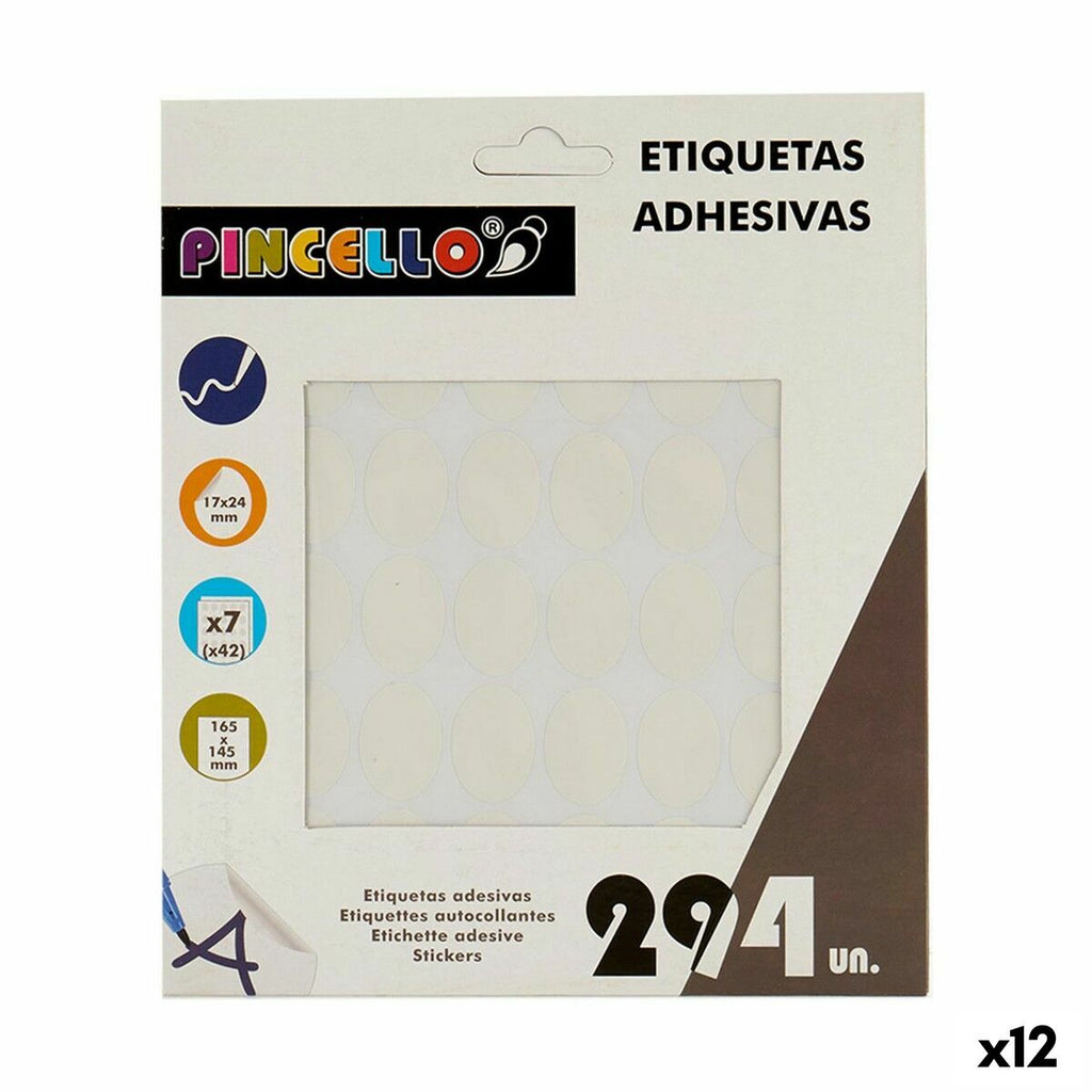 Pincello Klebeetiketten Weiß Oval – Produktansicht 1
