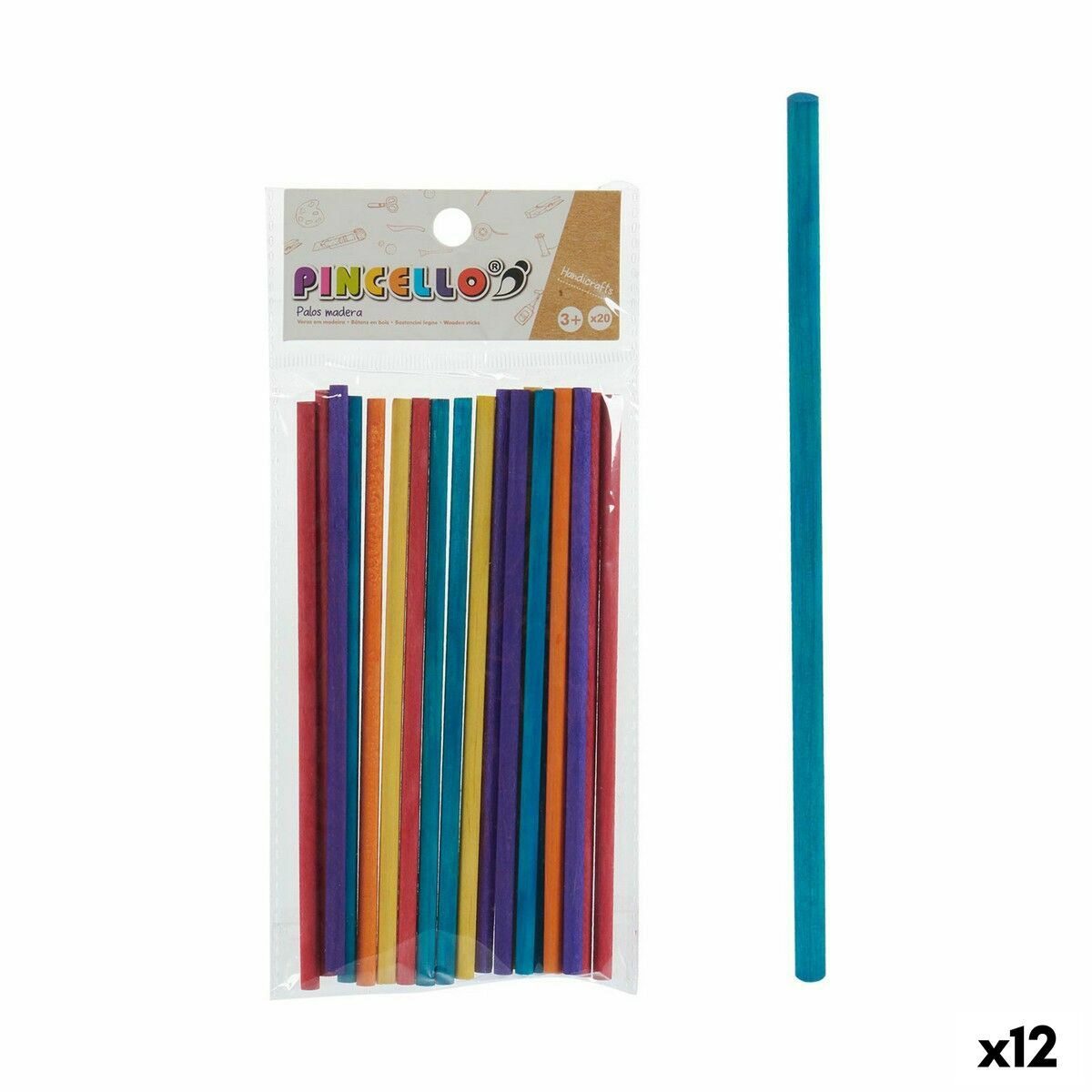 Pincello Sticks Mehrfarbig Holz Handicrafts – Produktansicht 1