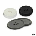 Kinvara Coasters Weiß Schwarz Grau Silicone Kunststoff Button Set (2 – Produktansicht 1