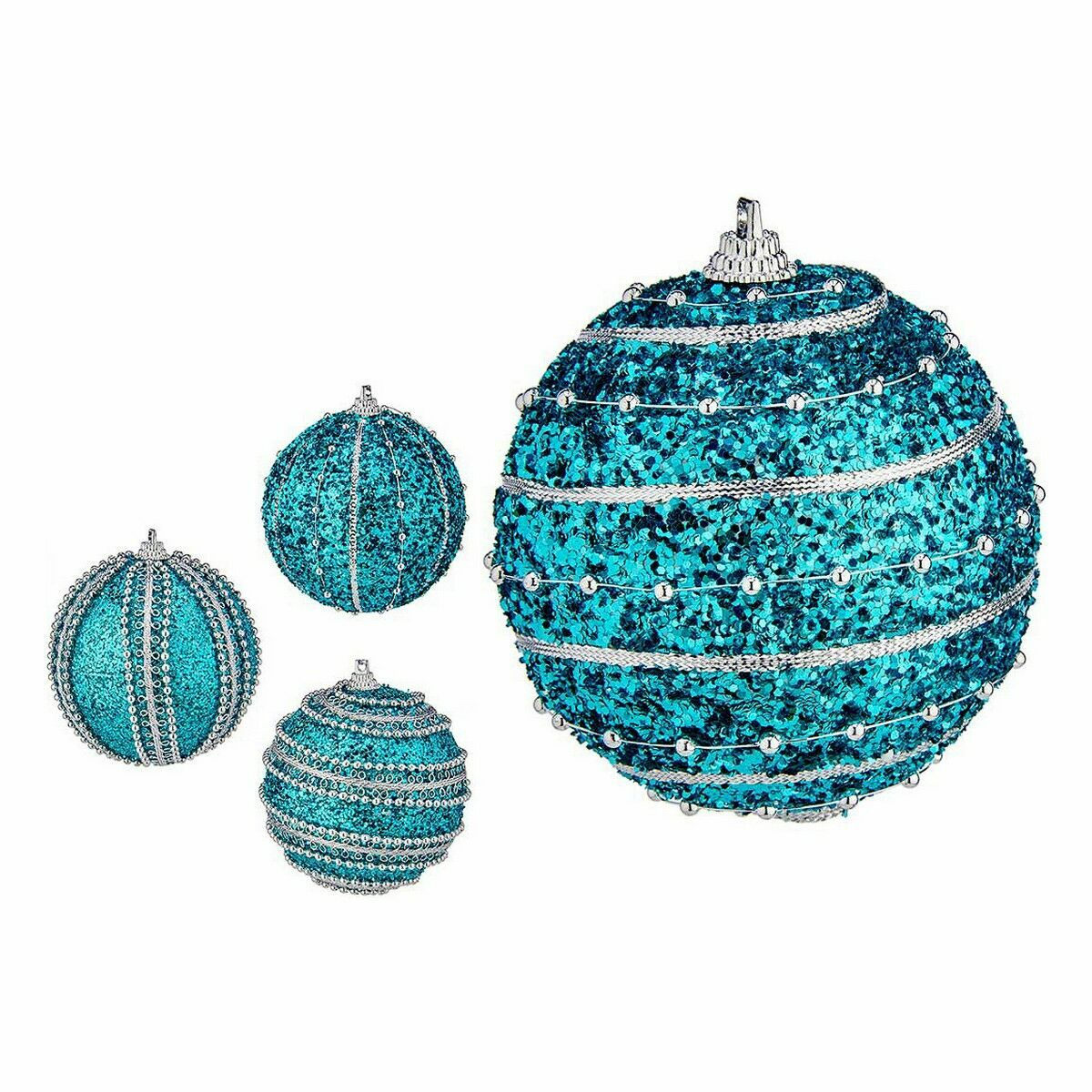 Krist+ Weihnachtskugel-Set Blau PVC Ø 8 cm mit relief – Produktansicht 2