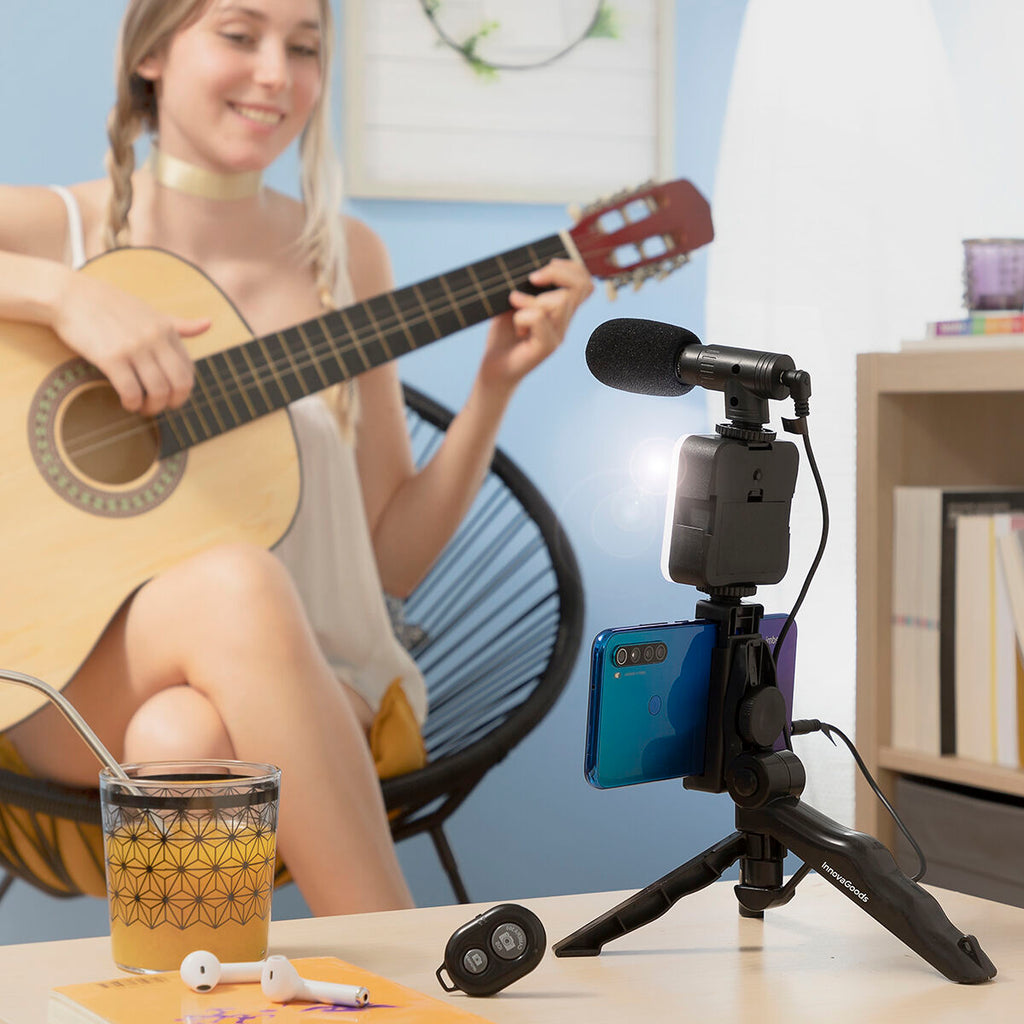 Vlogging Kit mit Leicht, Mikrofon & Fern Steuerung Plodni InnovaGoods – Produktansicht 1