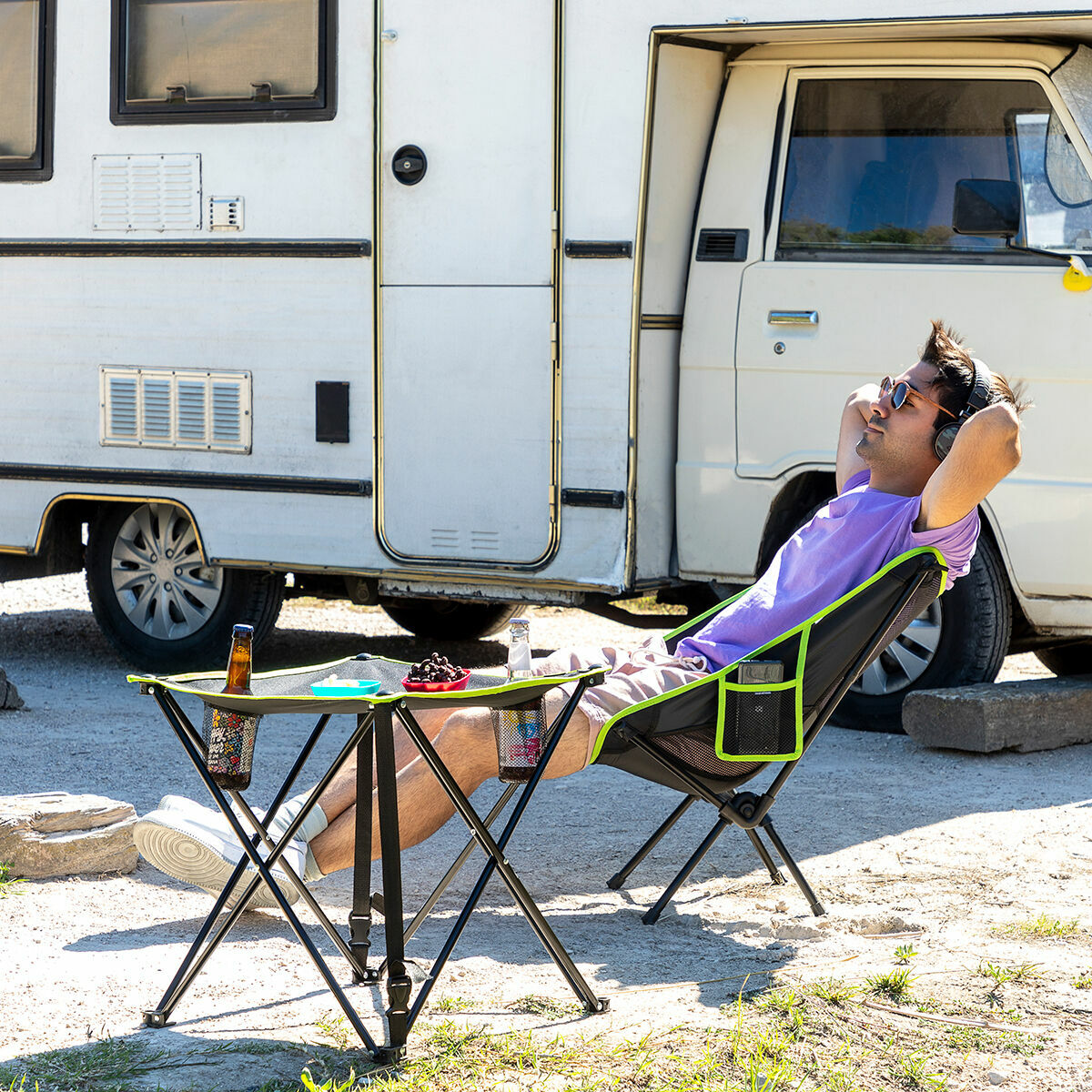 InnovaGoods Klappbar Textil Campingtisch mit Abdeckung Cafolby – Produktansicht 4