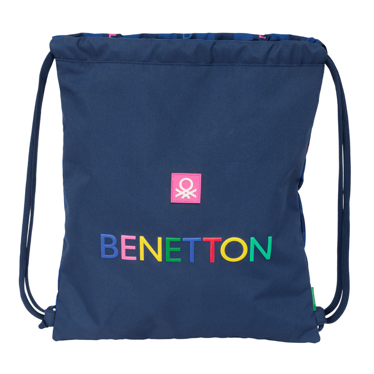 Benetton Rucksack mit Kordeln Damero Dunkelblau – Produktbild 1