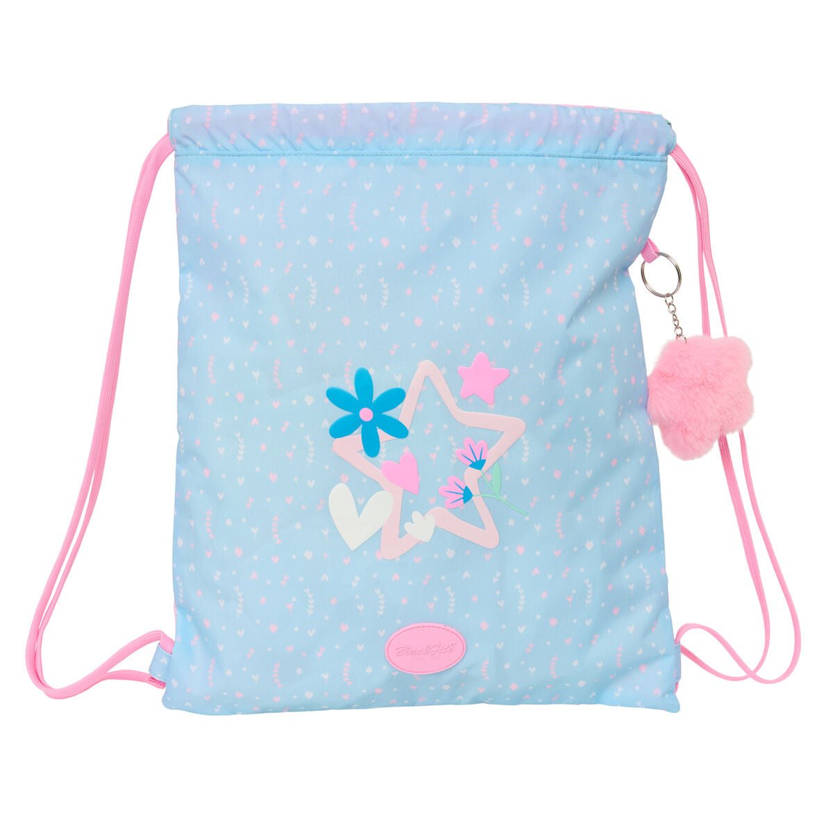 BlackFit8 Rucksack mit Kordeln Smile Blau Rosa – Produktbild 1