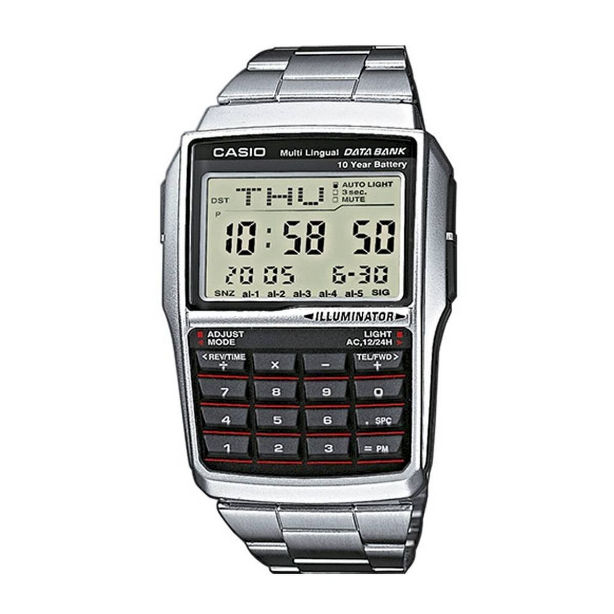 Casio Herrenuhr DATABANK CALCULATOR STEEL Schwarz Silber - BYAG.ArmbanduhrCasioBYAG.S7232305Casio Herrenuhr DATABANK CALCULATOR STEEL Schwarz Silber