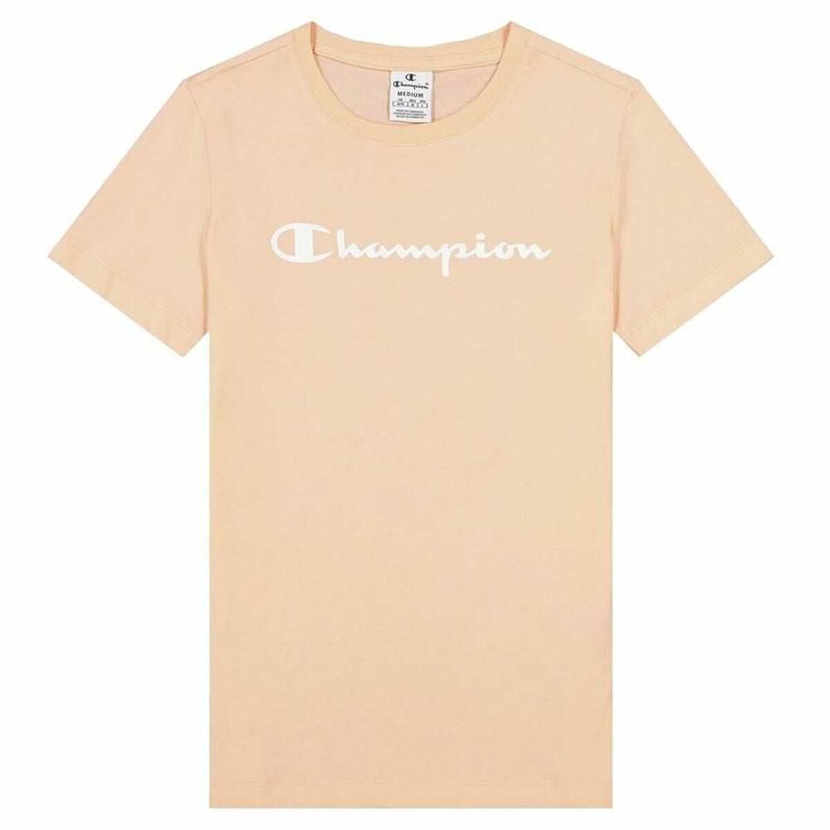 Champion Damen Kurzarm T-Shirt Big Script Logo Rosa - BYAG.T-ShirtChampionBYAG.S6437081Champion Damen Kurzarm T-Shirt Big Script Logo Rosa – XSXS