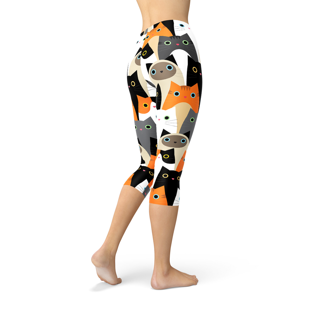 All Over Print Cats Women's Capri Leggings - product image 4