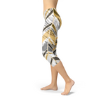 Marble W Lines Women's Capri Leggings - Black - product image 5