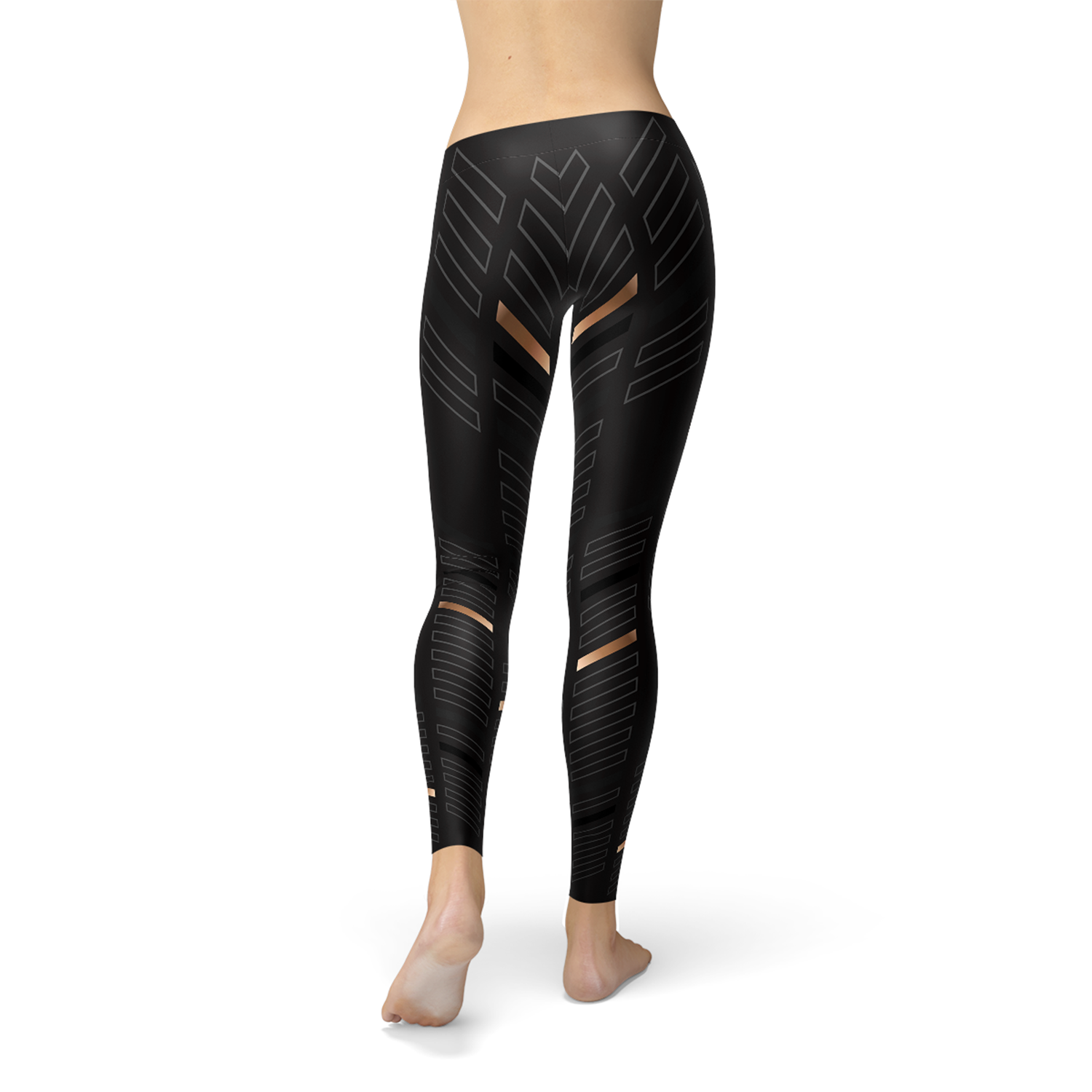 Stripes Women's Leggings - Black - product image 3
