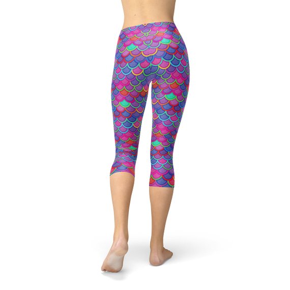 Mermaid Women's Capri Leggings - Purple - product image 3