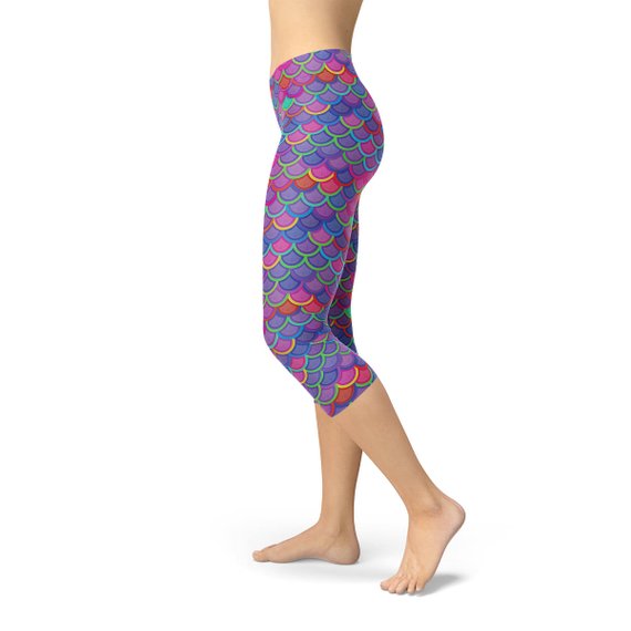 Mermaid Women's Capri Leggings - Purple - product image 5