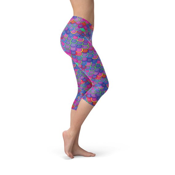 Mermaid Women's Capri Leggings - Purple - product image 2