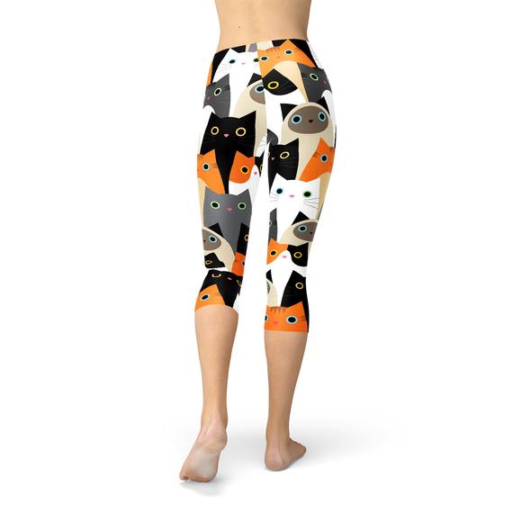 All Over Print Cats Women's Capri Leggings - product image 3