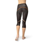 Striped Lines Women's Capri Leggings - Brown - product image 4