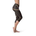 Striped Lines Women's Capri Leggings - Brown - product image 2