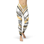 Marble W Lines Women's Leggings - Black