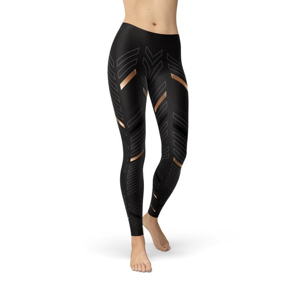 Stripes Women's Leggings - Black