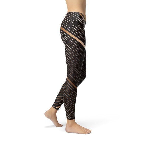 Striped Lines Women's Leggings - Brown - product image 2