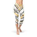 Marble W Lines Women's Capri Leggings - Black