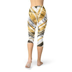 Marble W Lines Women's Capri Leggings - Black - product image 4