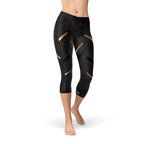 Stripes Women's Capri Leggings - Black