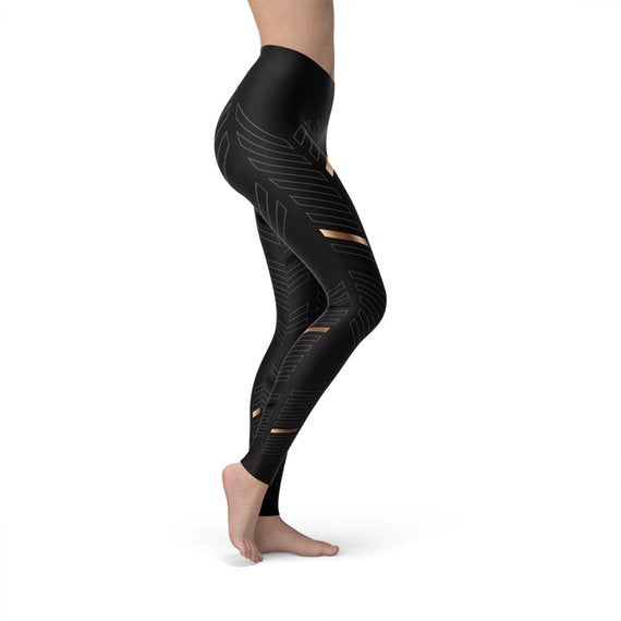 Stripes Women's Leggings - Black - product image 2