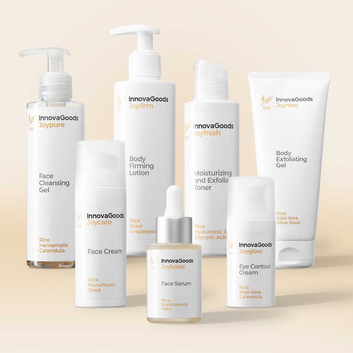 InnovaGoods Gesicht & Körper Routine Packung Reis – Produktbild 1