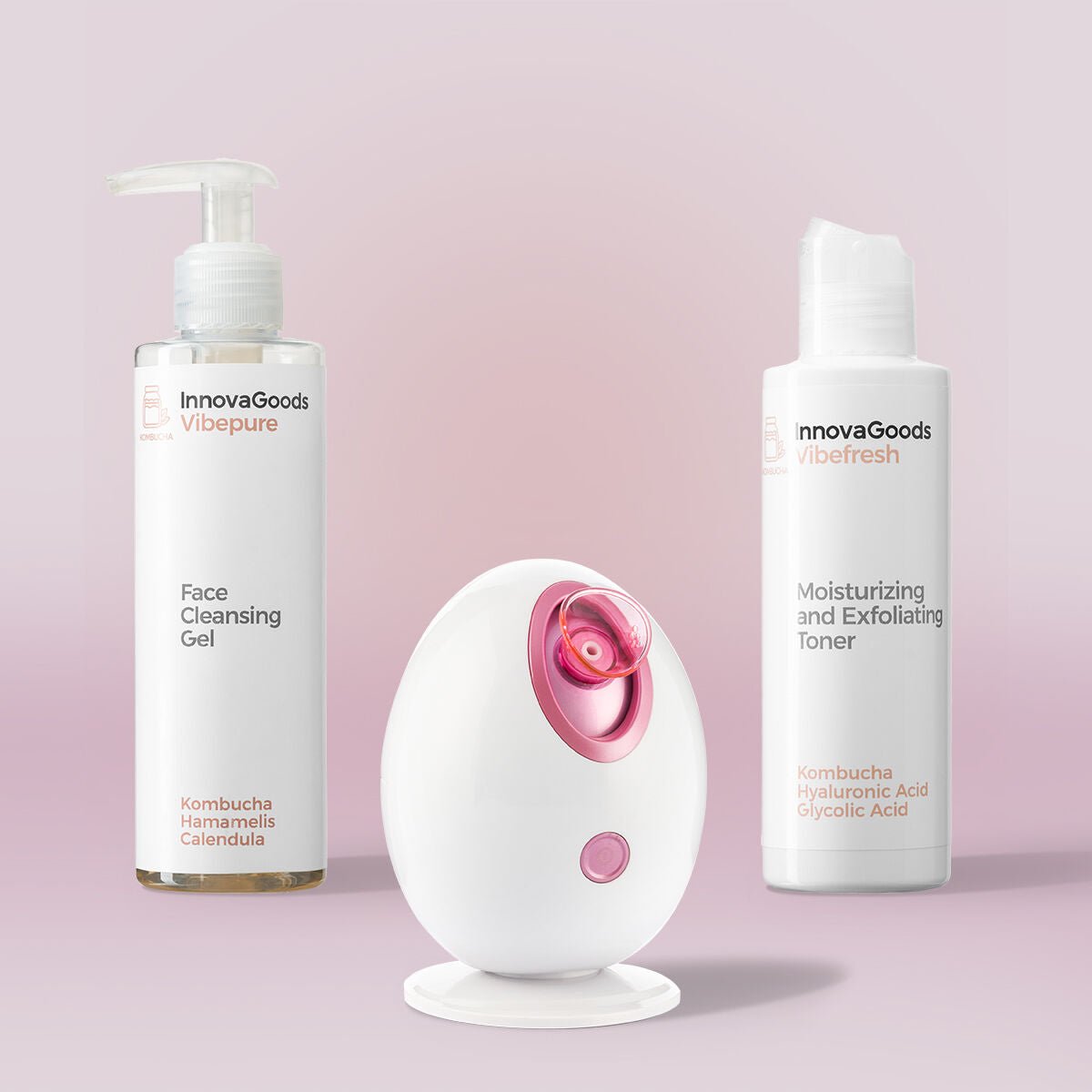 InnovaGoods Tiefenreinigungs-Gesichtspflege-Set Kombucha – Produktbild 1