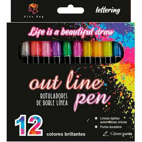 Alex Bog Filzstift-Set Outliner Mehrfarbig Cake – Produktbild 1