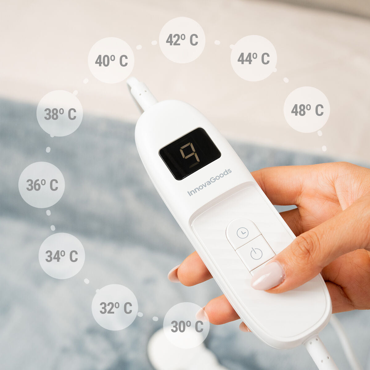 InnovaGoods Heizdecke Heklet Weiß Grau 160 W – Produktansicht 5
