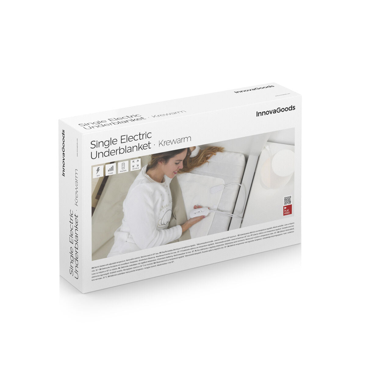InnovaGoods Single Electric Underblanket Krewarm 60 W 80 x 150 cm Weiß – Produktansicht 8