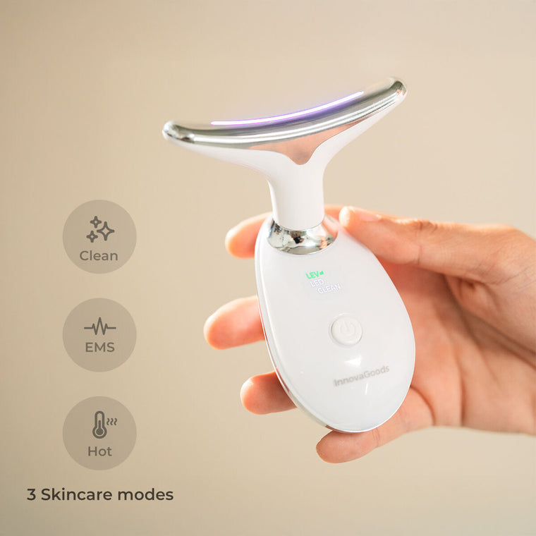 Elektrisches Gesichtsmassagegerät für Gesicht und Nacken mit LED, EMS und Wärme Selora InnovaGoods