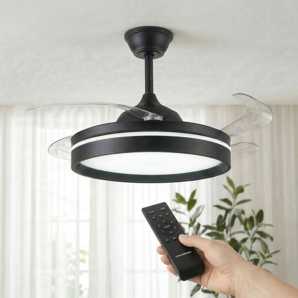 Deckenventilator mit LED-Licht, 4 Retractable Blades & Fern Steuerung InnovaGoods – Produktansicht 1