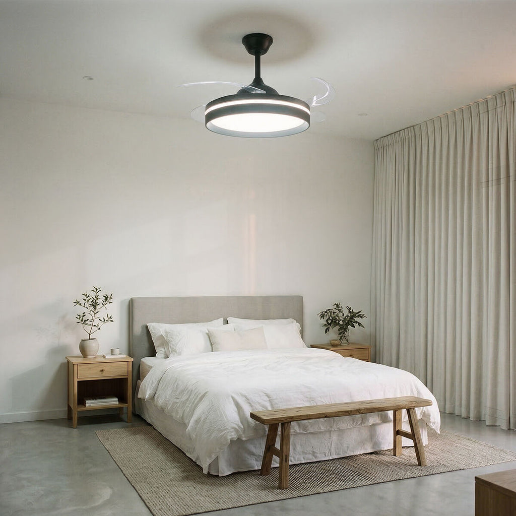 Deckenventilator mit LED-Licht, 4 Retractable Blades & Fern Steuerung InnovaGoods – Produktansicht 9